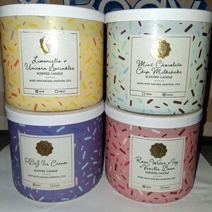 BBW Pb & J Ice Cream,Limoncello Unicorn Sprinkles Etc. SET OF 4 LIMITED EDITION